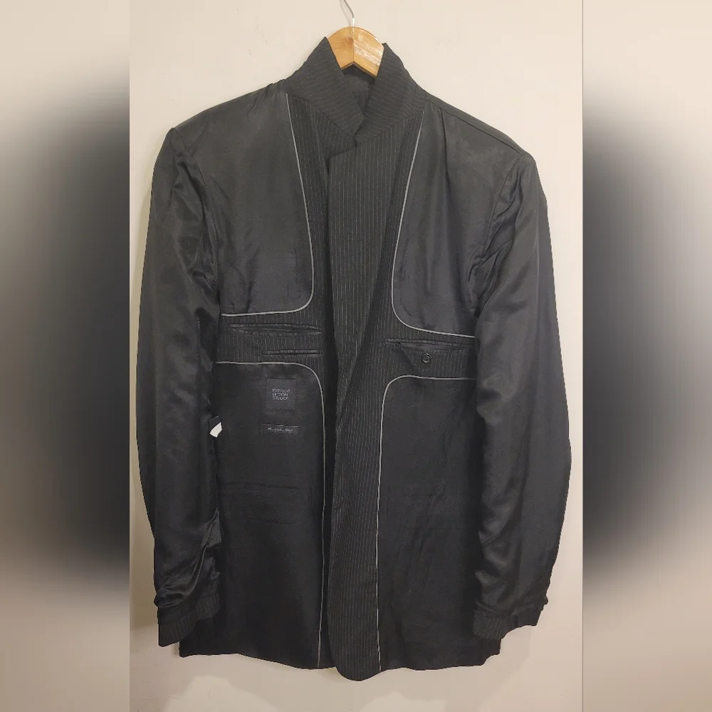 Black Pinstripe Blazer 42L Career Interview‎ Suit Jacket  Express
